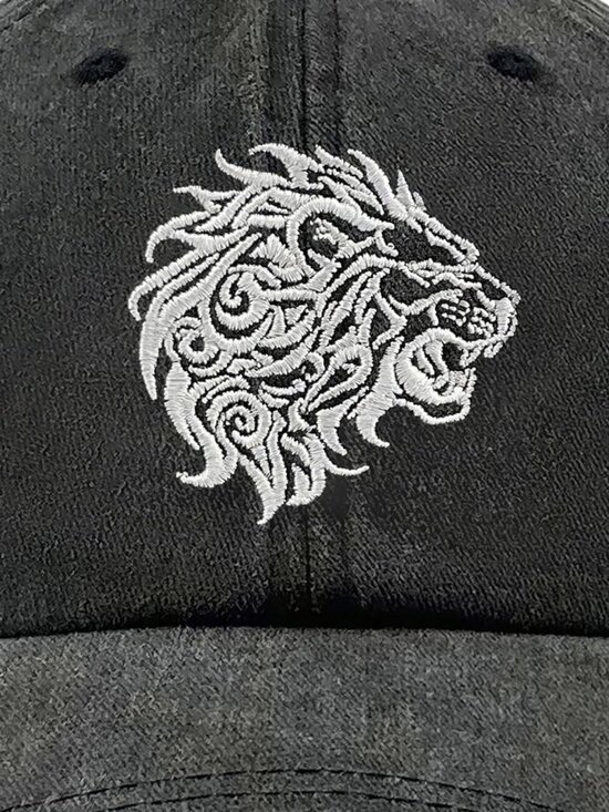 Women\'s Animal Embroidered Baseball Cap Black Gray Lightweight Casual Loin Women\ main image 2